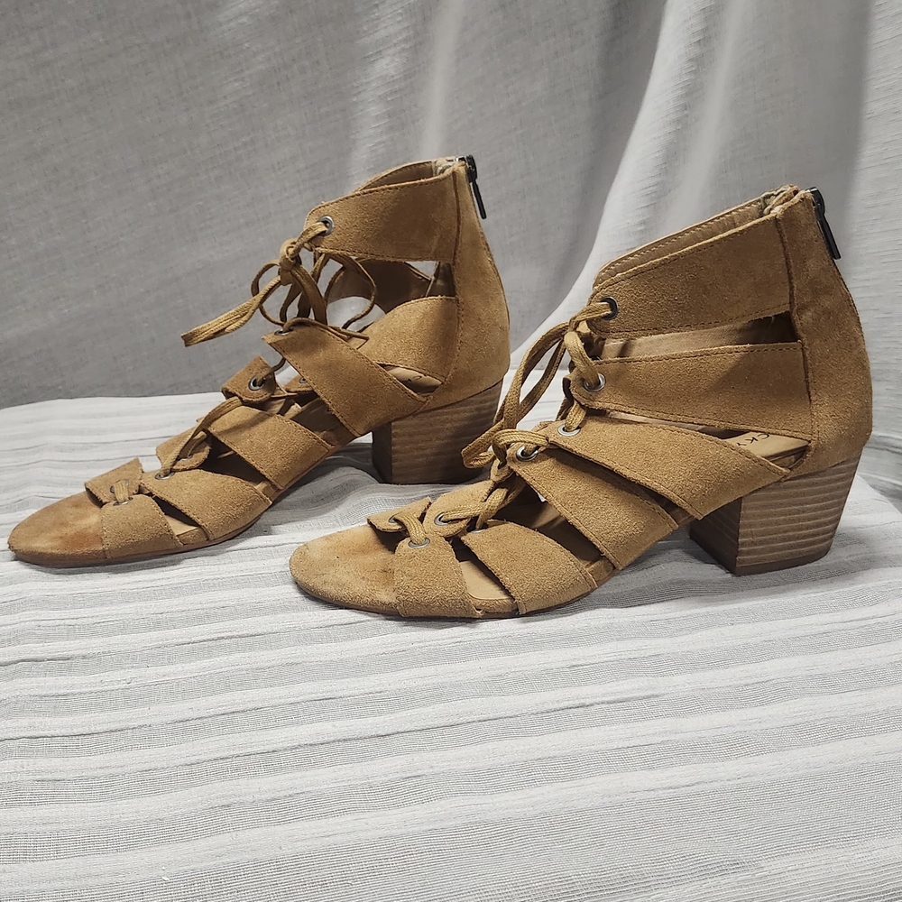 Lucky Brand Tan Lace-Up Sandals